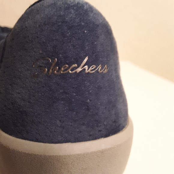 Skechers Womans SN 100205 Navy Blue Suede Shoes - Picture 8 of 11